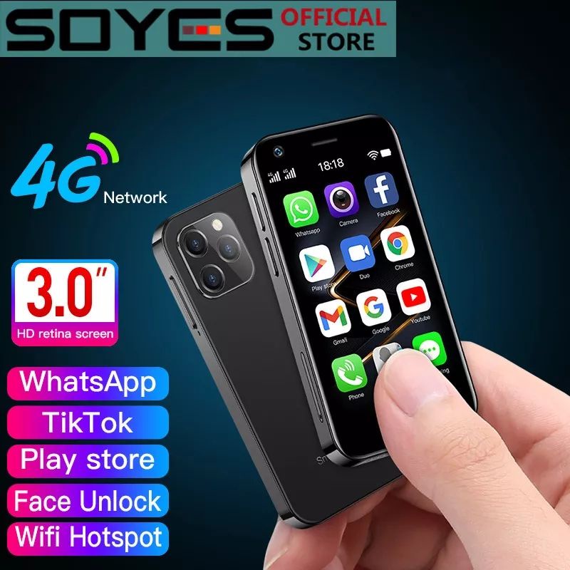 Soyes XS12 Ponsel 4G LTE Super Mini 3.0 Inci 3GB 32GB/64GB
