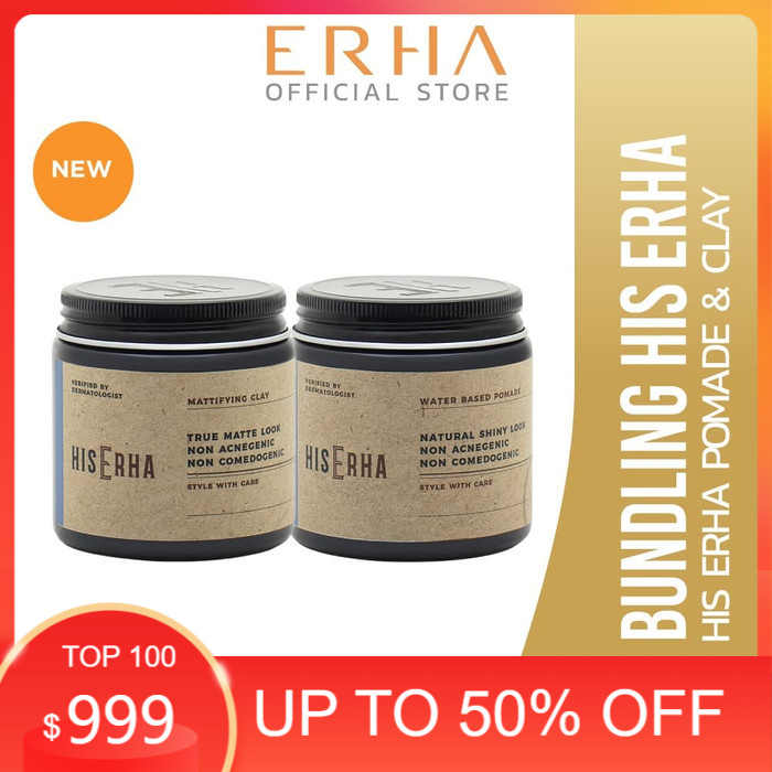 His Erha Mattifying Clay + His Erha Waterbased Pomade