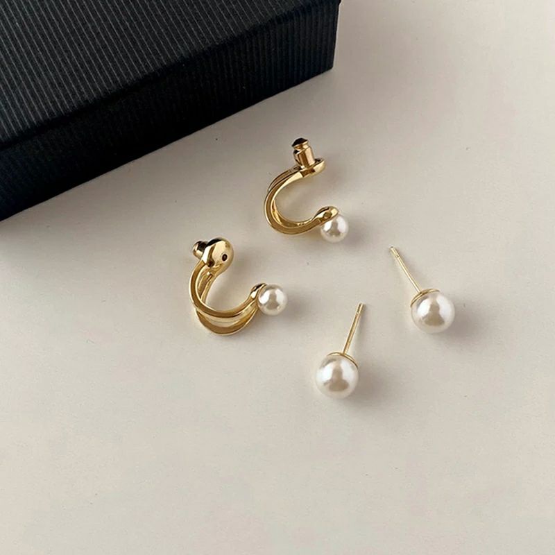 Anting Wanita Tusuk Gantung MUTIARA SIMPLE//Anting Gadis Korea Flash Sale