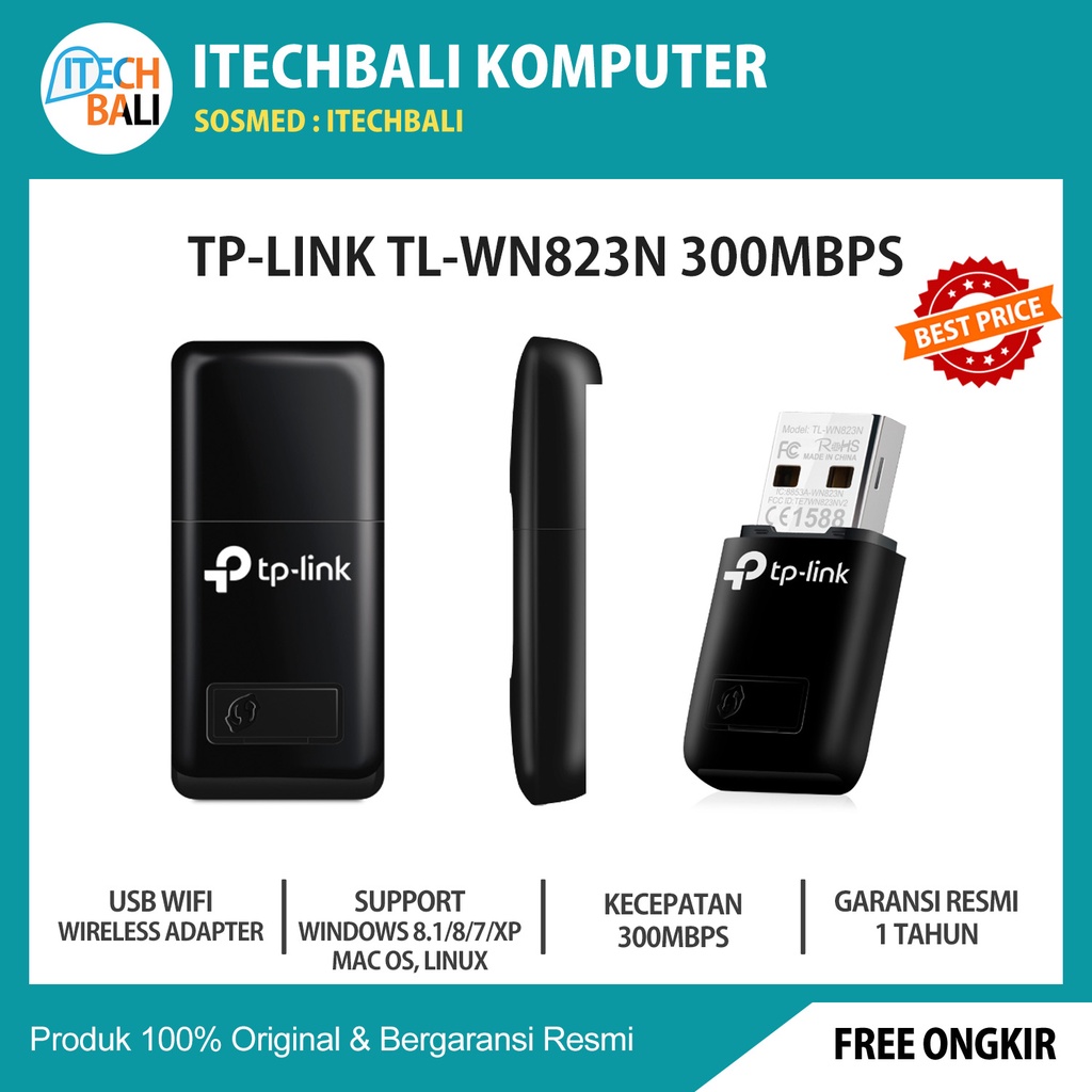 USB WIFI TP-LINK TL-WN823N 300Mbps Mini Wireless N USB Adapter