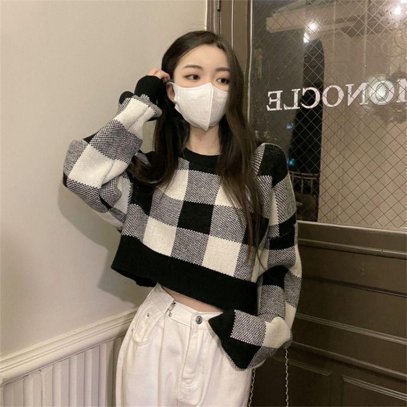 Jenni croope knite sweater rajut wanita Korean murah