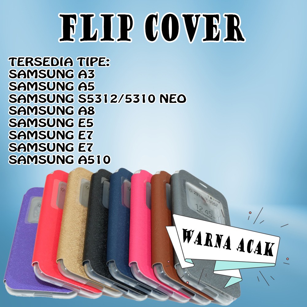 WARNA ACAK Casing Sarung Leather Case Flip Cover Dompet SAMSUNG 5312 5310 Neo A3 A5 A8 E5 E7 A510