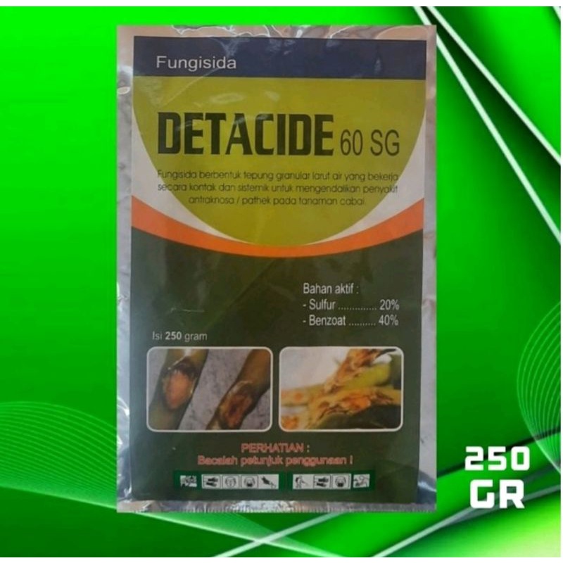 FUNGISIDA DETACIDE 60 SG BAHAN AKTIF SULFUR DAN BENZOAT - Obat Patek-Busuk Buah