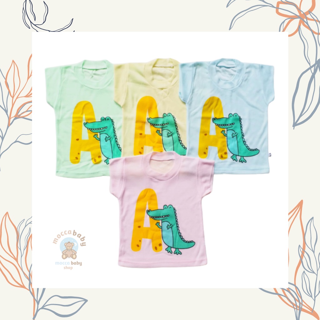 MBSS - ONECK ALPHABET Kaos Harian Anak Karakter Kids / Kaos Anak Motif Kartun Unisex