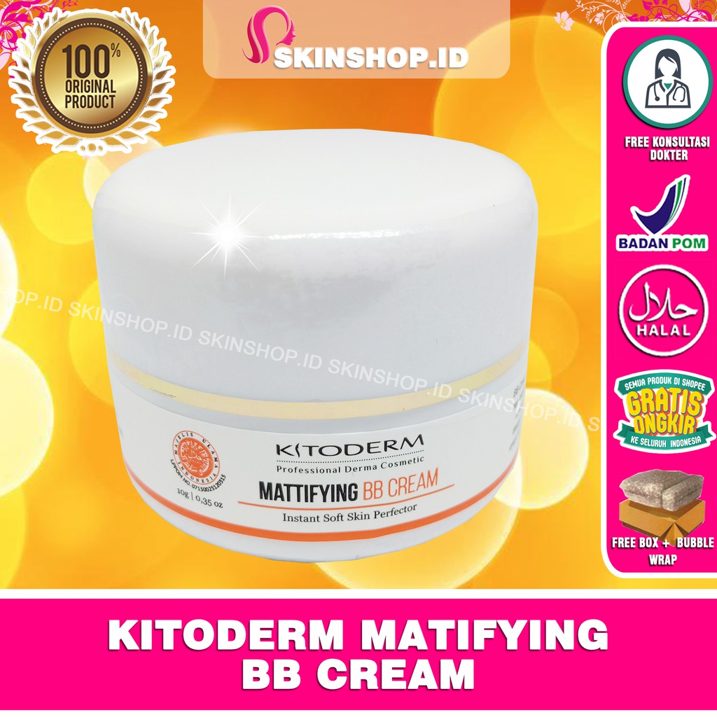 Kitoderm Mattifying BB Cream 10gr Original / Alat Bedak Kulit Berminyak &amp; Normal BPOM Aman