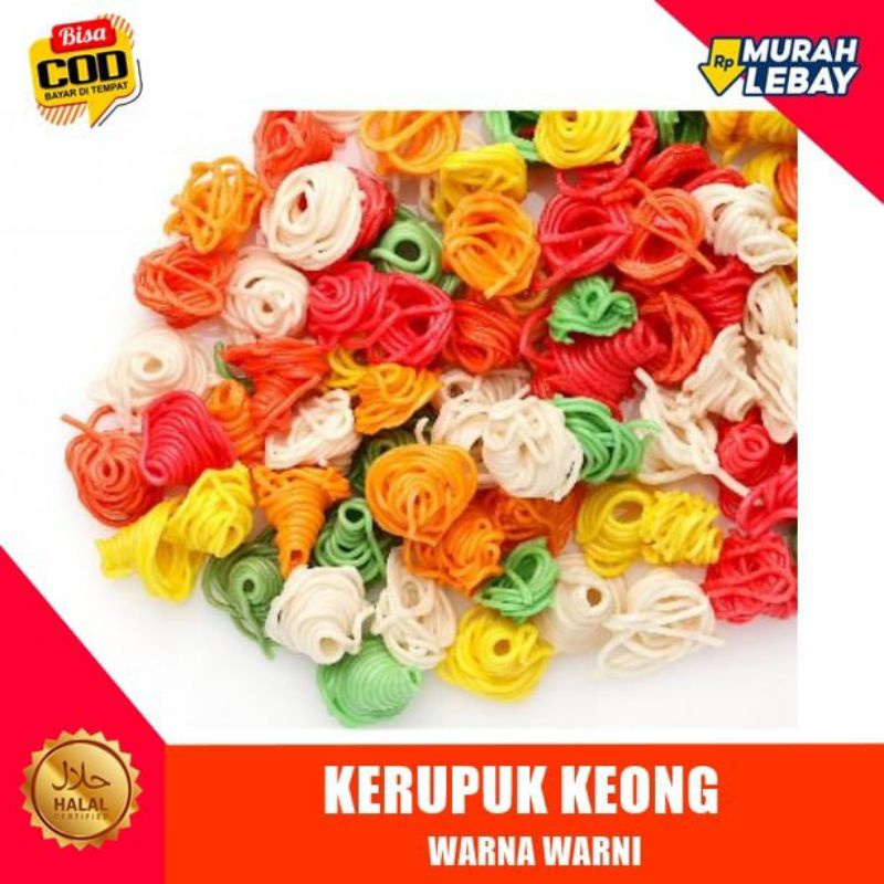 

Kerupuk Keong Rainbow Mentah Curah Siap Goreng Aneka Camilan Keripik Gurih Lezat Enak dan Halal