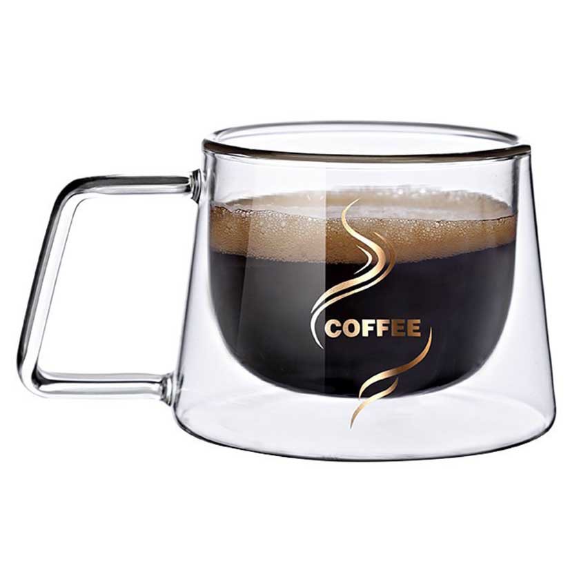 Gelas Cangkir Kopi Anti Panas Double-Wall Glass Dome Series 240ml - Transparent