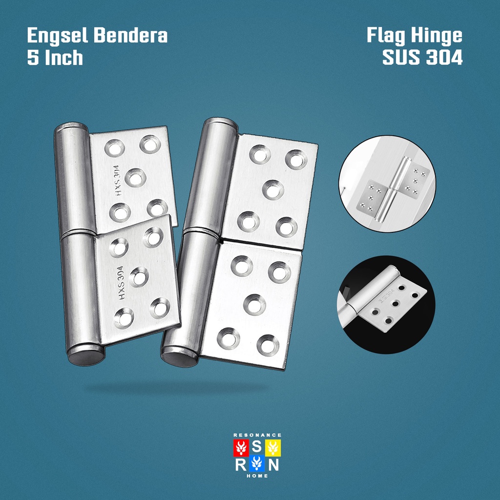 Engsel Pintu Bendera Stainless 5 Inci / Engsel Cabut Resonance Home