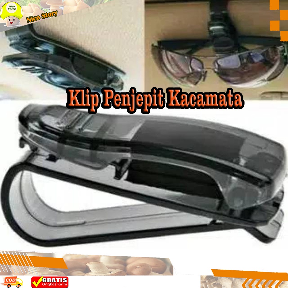 (NCS) Klip Clip Penjepit Tempat Kacamata Kartu Tol EToll Tiket Eyeglass Clip Sun Visor Holder Praktis