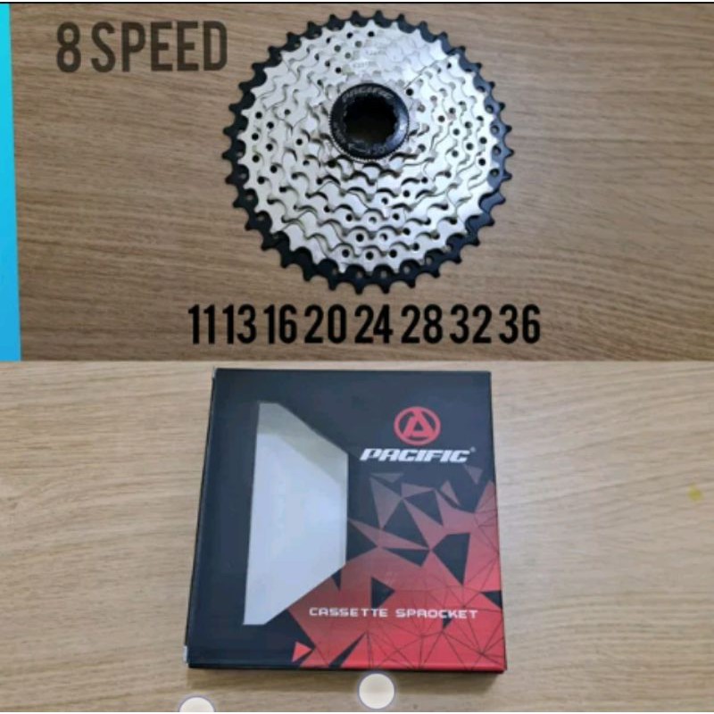 Sprocket Pacific 8 speed 11T-36T seloop. Gear 8sp sp 11 t 36 t cassete sprockets gear sepeda