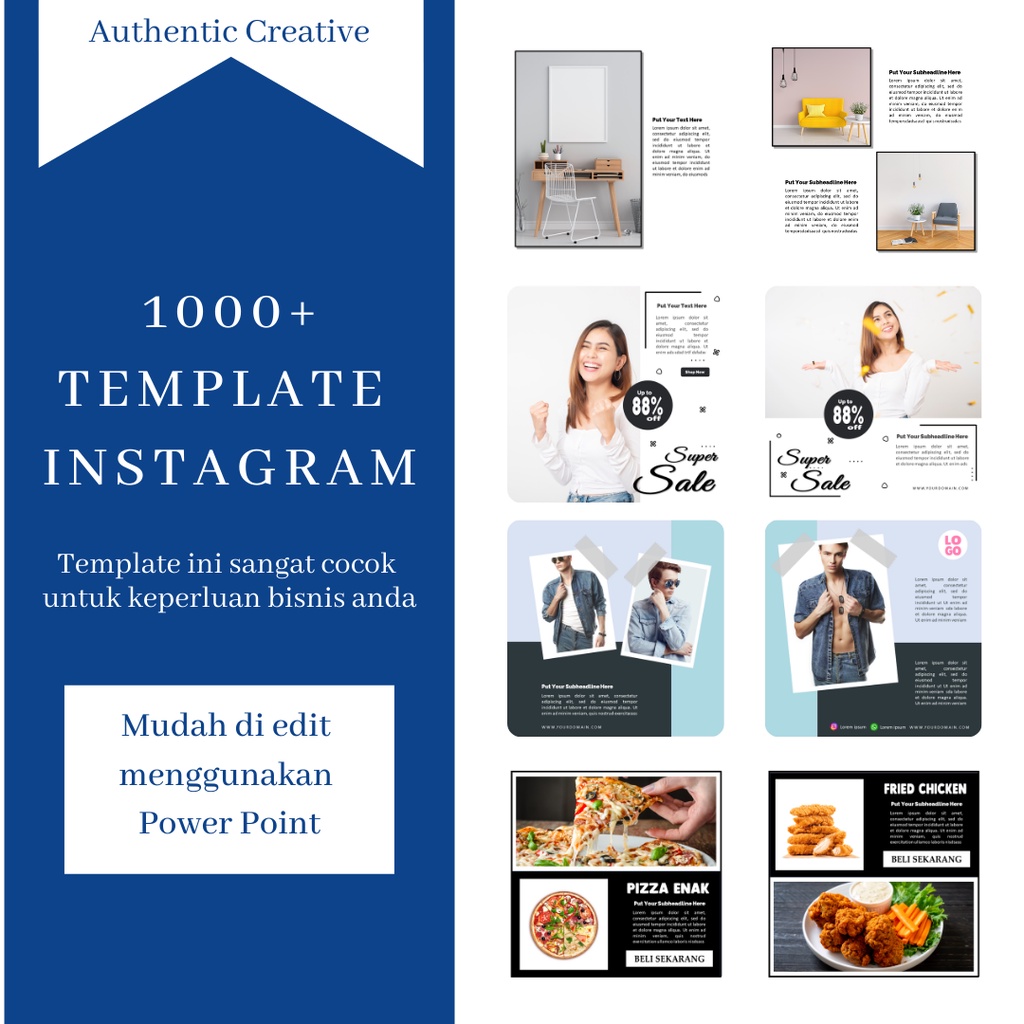 1100 Desain Template Feeds Carousel dan Story Instagram