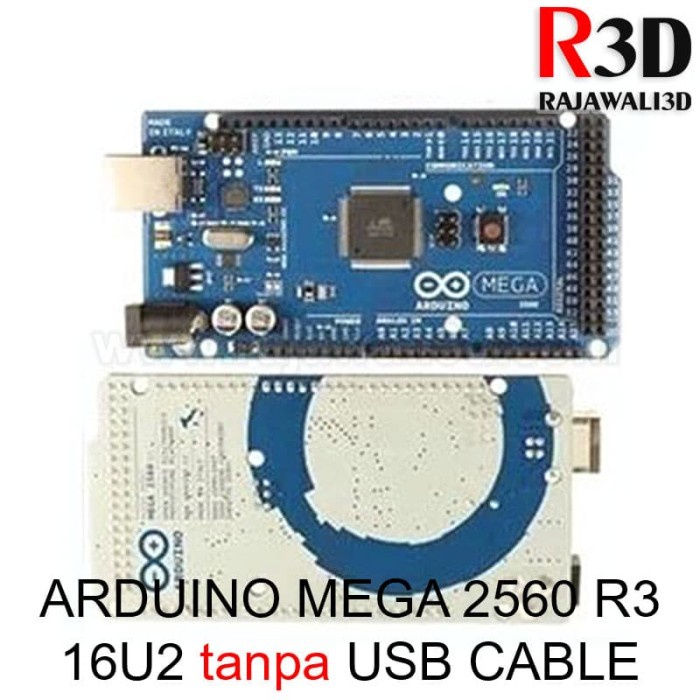 Arduino Mega 2560 R3 16u2 Ori Grade Clone White Logo tanpa USB Cable