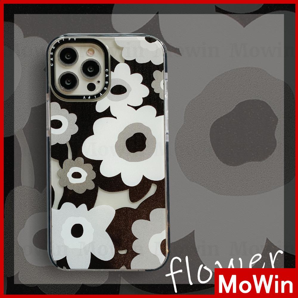 Mowin - Casing Silikon Iphone 12 Pro Max X Max Pro 8plus Max Se 7plus Xr Se2020 Xs 12 Mini 11 Motif Bunga Hitam