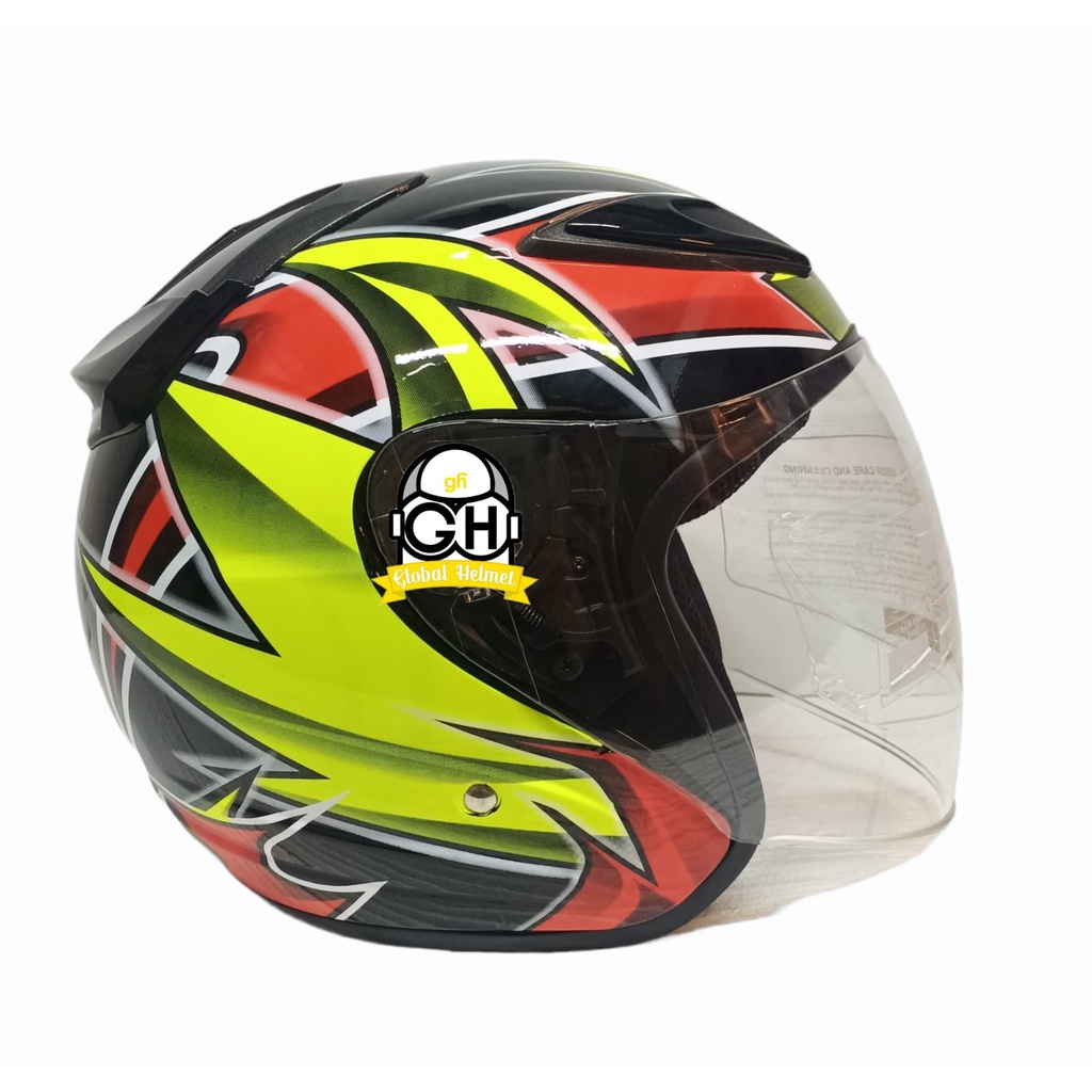 HELM NVR R-26 TUNDER BLACK HALF FACE SINGLE VISOR HELM MURAH SNI HELM DEWASA DJMARU GALAXY R6 R1