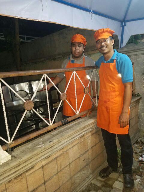 Apron Celemek Polos Dewasa Unisex Bahan Drill Orange