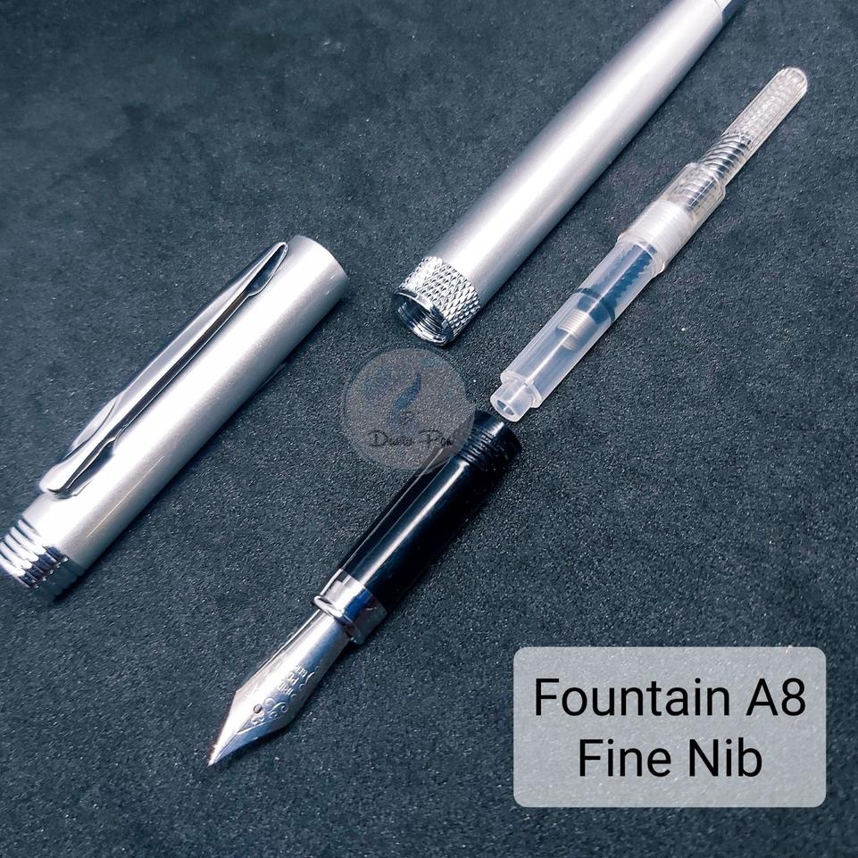 

[PRODUK 0GBRE] Fountain Pen FH A8 Fine Nib, Pena Tinta Mata Halus 0.3mm Metal Nib Bahan Metal Bisa Grafir 90P