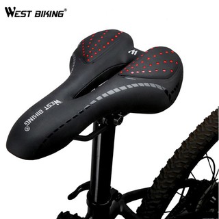 West Biking Sadel  Sepeda  Gel Lubang Hollow  Black Red 