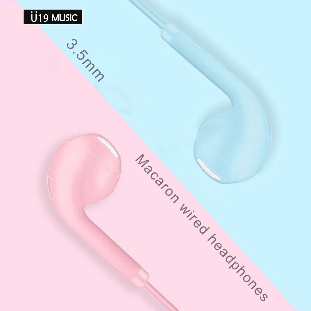 Earphone In-Ear Musik Universal Desain Macaron Dengan Kabel Jack 3.5mm Untuk Smartphone