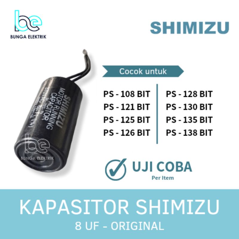 KAPASITOR POMPA AIR SHIMIZU ORI 8UF HARGA CUCI GUDANG!!!