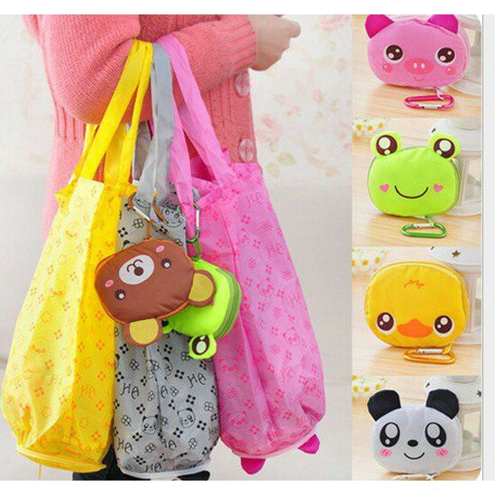 Trend-TOTE SHOPING SHOPPING BAG KARAKTER HEWAN KANTONG TAS BELANJA LIPAT