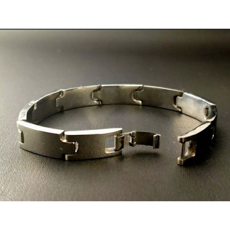 GELANG TITANIUM SILVER GELANG PRIA