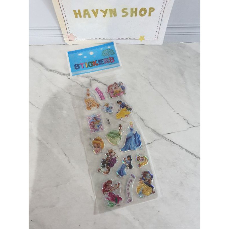 sticker anak/stiker fancy/STICKER 3D METALIK/tempelan-Princess