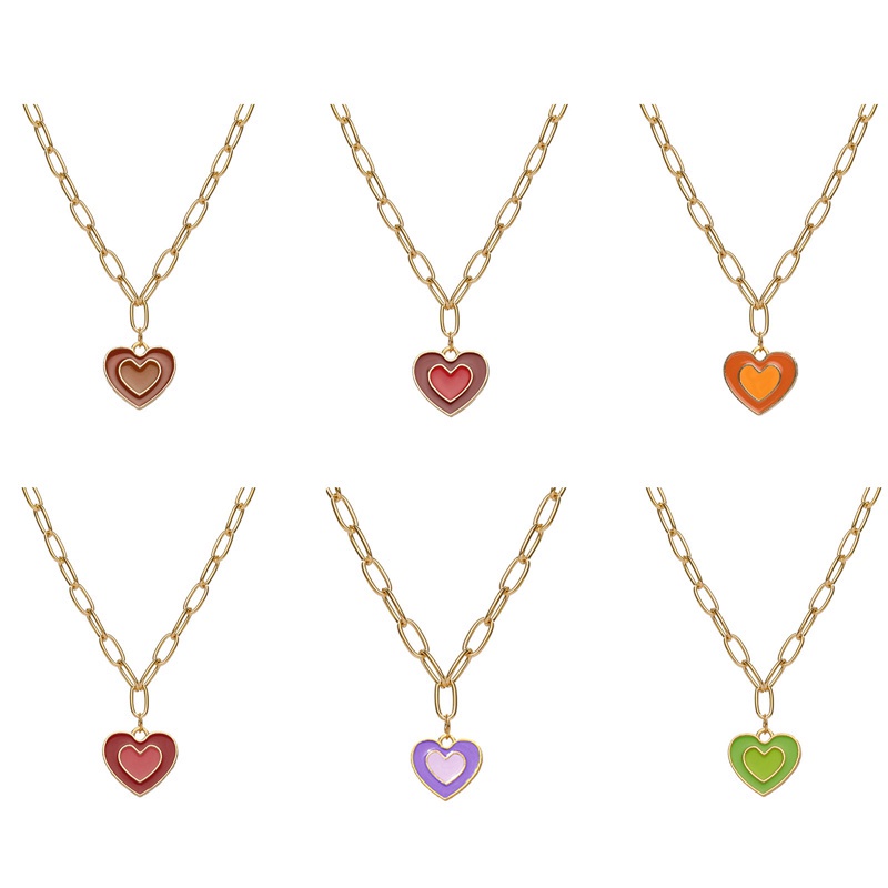 INS Style Colorful Yin Yang Mushroom Pendant Necklace For Women Creative Colorful Dripping Oil Summer Jewelry