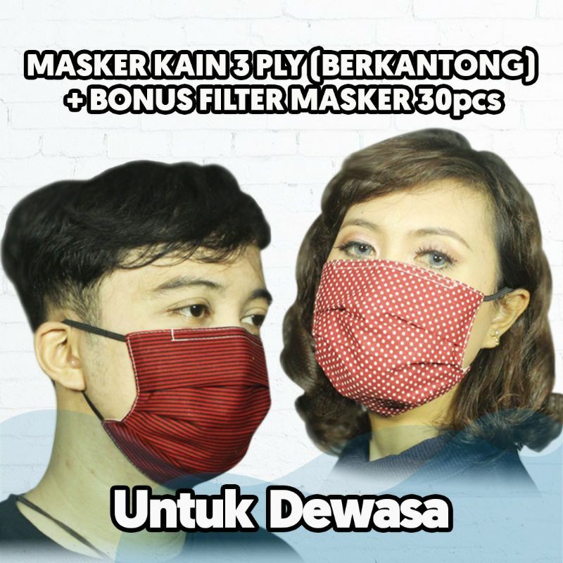 Masker Kain XO Premium 3Ply Kawat Hidung - Masker Batik - Masker Scuba Hijab - Masker Anak Kawat