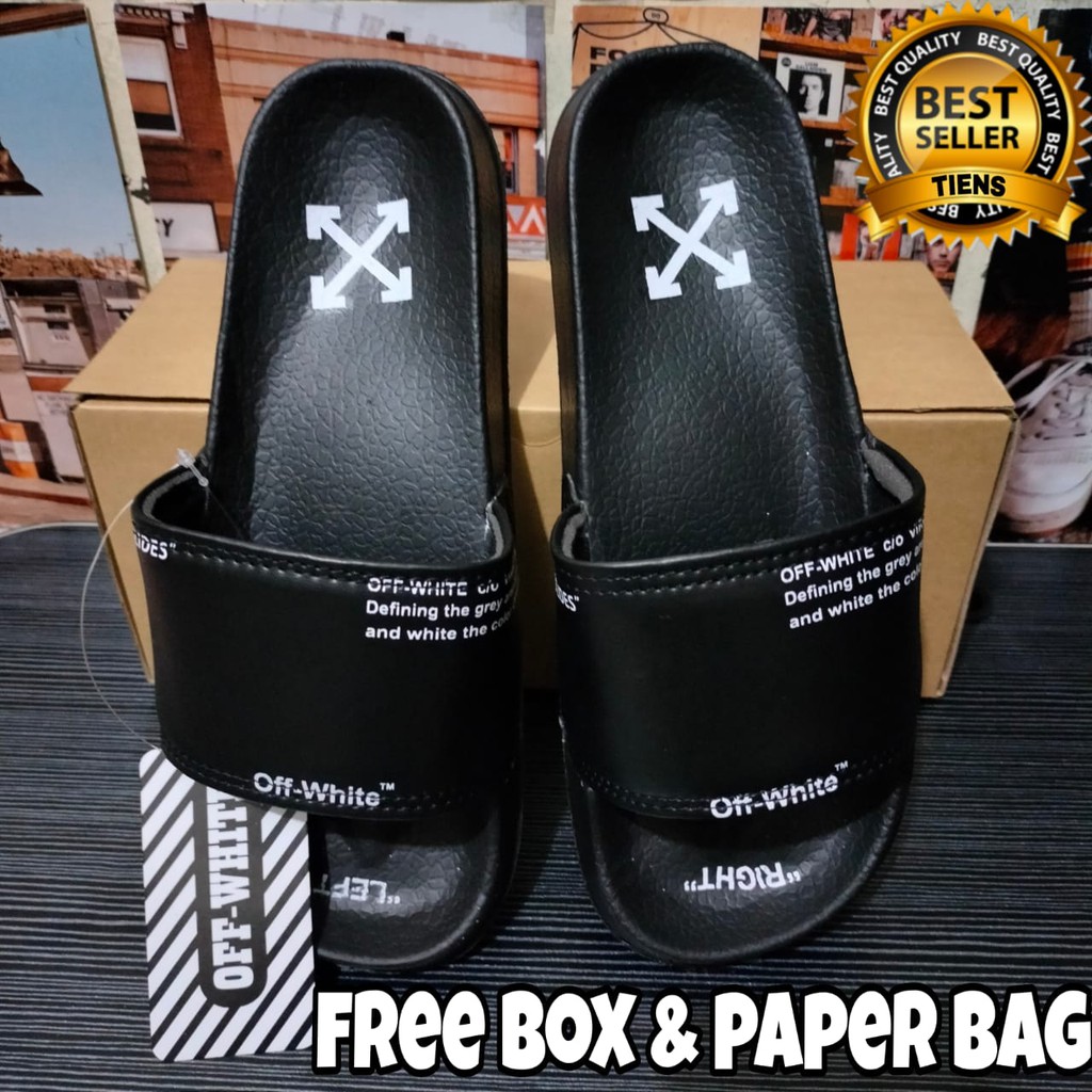 SANDAL OFF WHITE SLIDE TERMURAH SENDAL SLOP SANDAL SELOP PRIA WANITA MURAH SELOP ORIGINAL BLACK SANDAL OOTD COD BEST SELLER