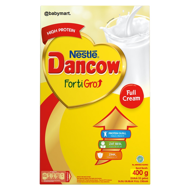 

Dancow FortiGro Full Cream/Instant/Instant Coklat 400gr/babymart.