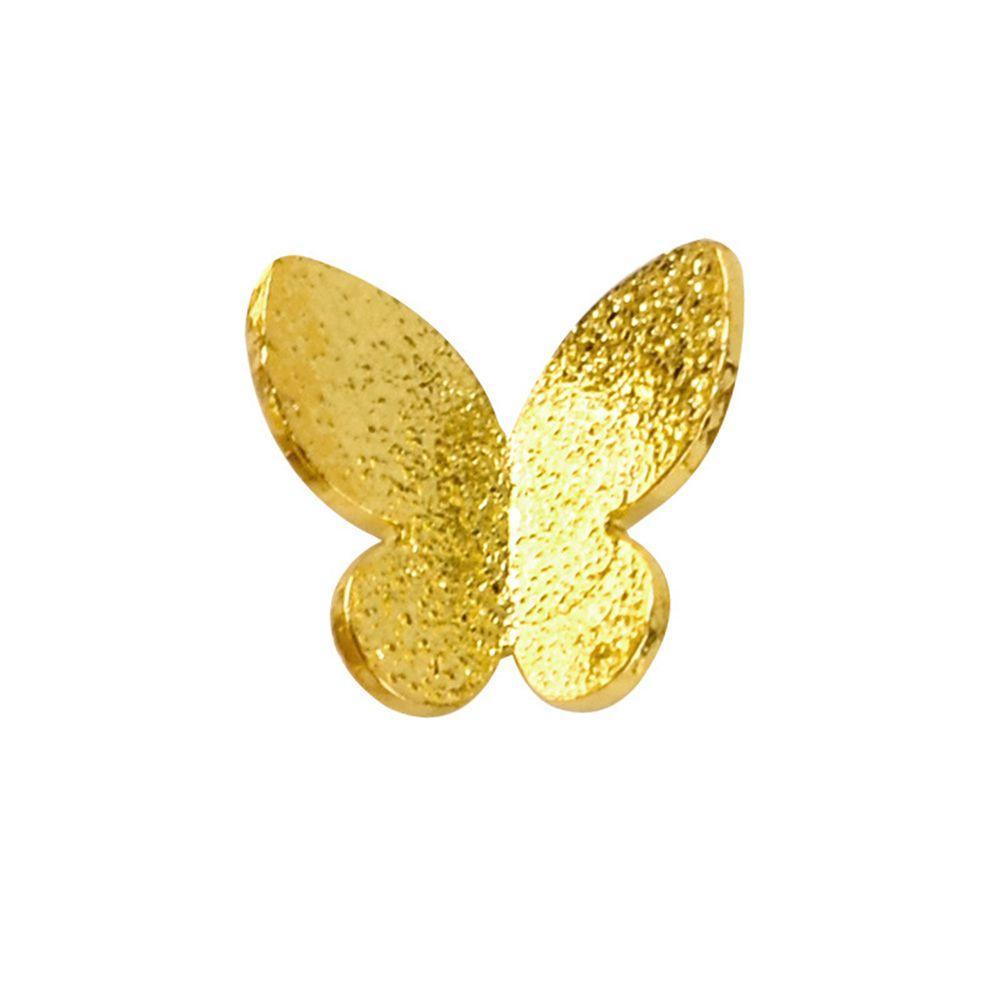 Mxbeauty Hiasan Kuku Rhinestones DIY INS Gaya Dekorasi Kuku Bahan Metal Frosted Butterfly