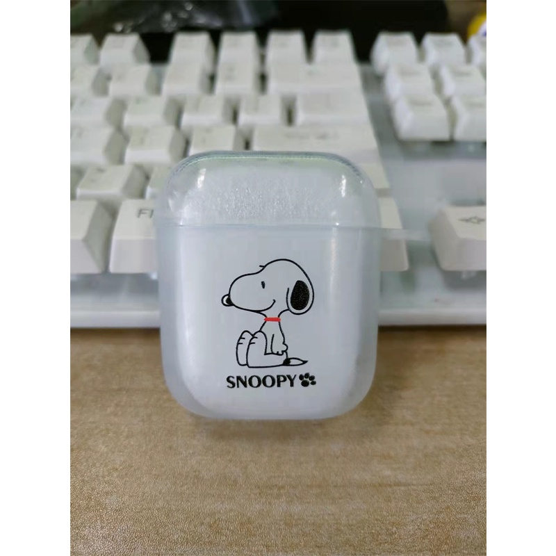 Case Pelindung Earphone Bluetooth Bahan TPU Transparan Motif Kartun Untuk Airpods 2