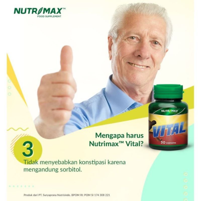 NUTRIMAX VITAL VITAMIN IRON ZAT BESI PENAMBAH DARAH ANEMIA ANTIBODI SERING PUSING NGANTUK 30