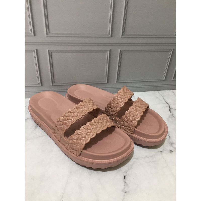 IRSOE 301 SANDAL JELLY SLOP WANITA MOTIF KEPANG TALI DUA COUPLE BUNDA ANAK