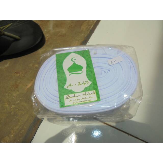 Imamah Sunnah Sorban kepala putih 7meter