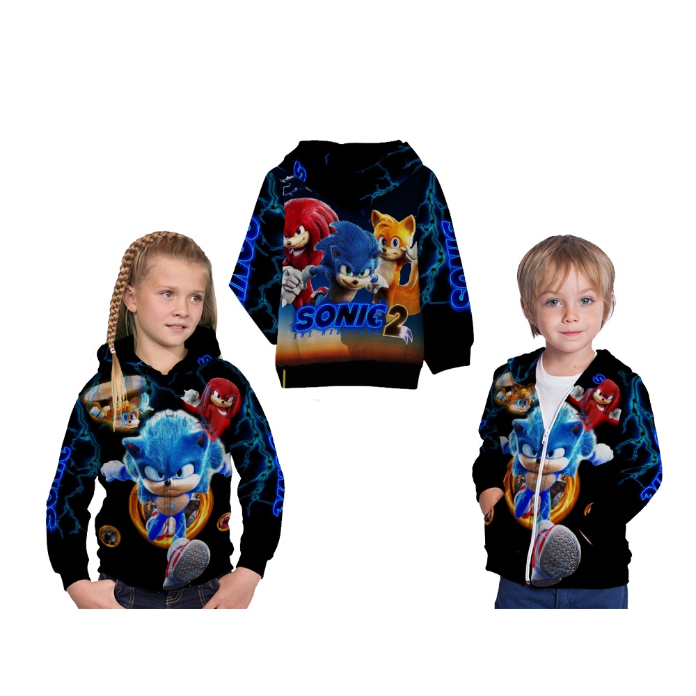 Jaket Hoodie Anak Sonic The Hedgehog 2 Custom Fullprint ART 02