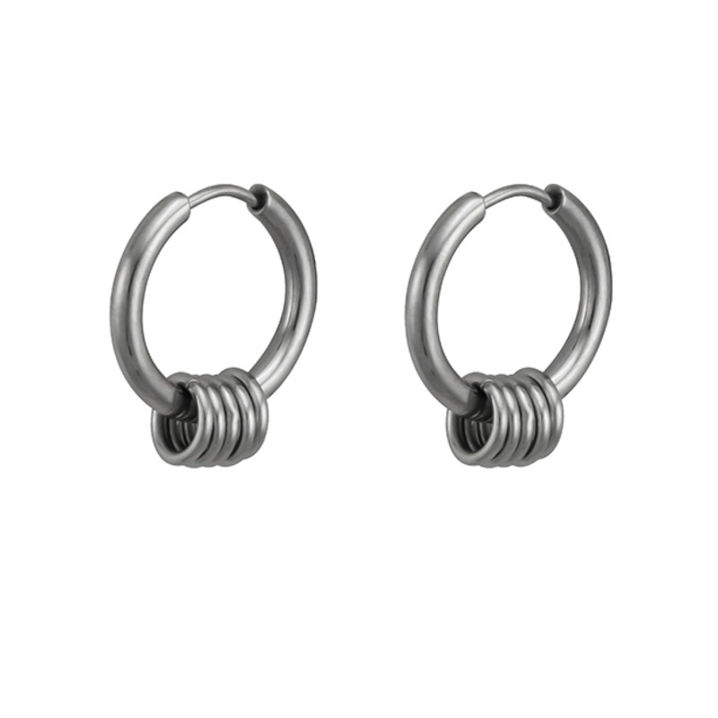 Hoop Metal Earrings Ear Clips Accessories Trend Hip Hop Retro