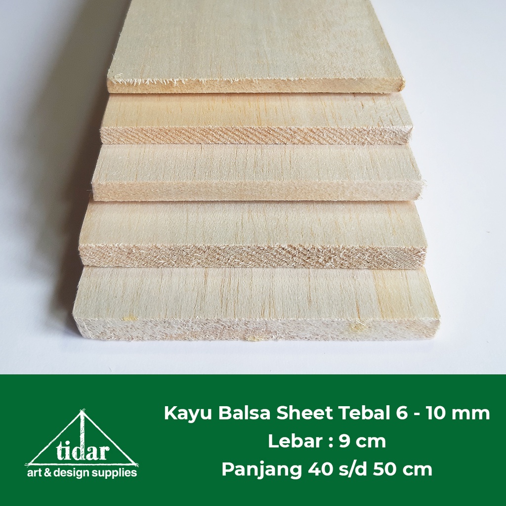 

[MR] Kayu Balsa Sheet Tebal 6 7 8 9 10 mm Lebar 9 cm - Balsa Lembaran - Papan - Kayubalsa