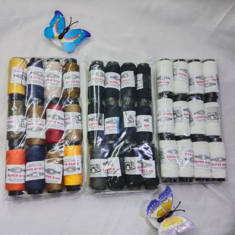 (12 PCS) BENANG JAHIT TANGAN BESAR PERPACK 12PCS BUTTERFLY Kemasan 12 Rol Murah Benang Jahit Murah