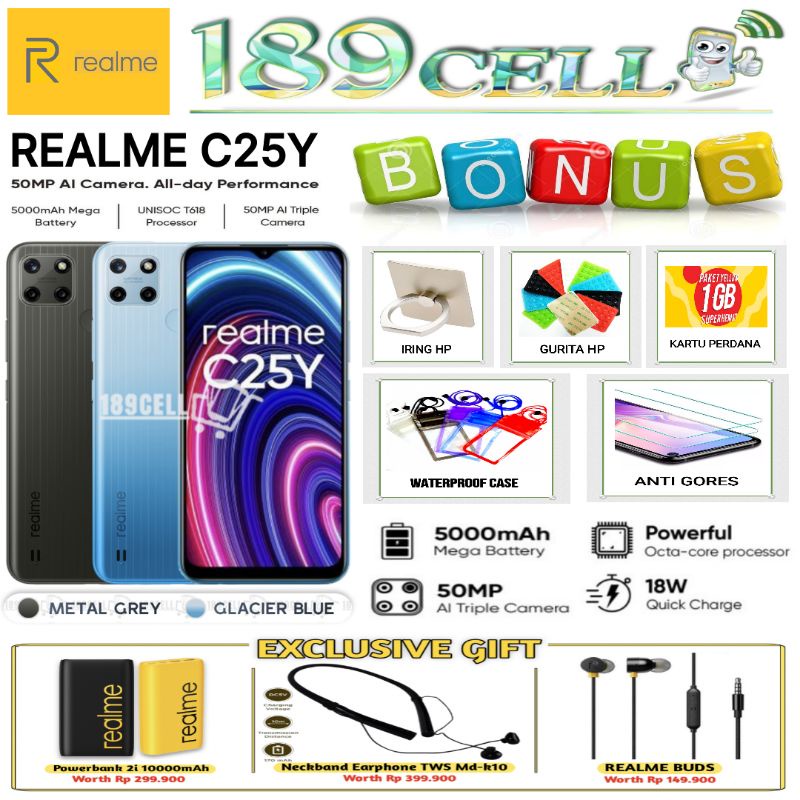 REALME C25Y C25 Y RAM 4/64 GB | C11 2/32 GB GARANSI RESMI REALME INDONESIA