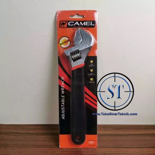 Kunci Inggris 8 inch 200mm Adjustable Wrench CAMEL 8Inch 8&quot; Serbaguna Berkualitas Pegangan dan diberi Balutan Karet Lembut Nyaman