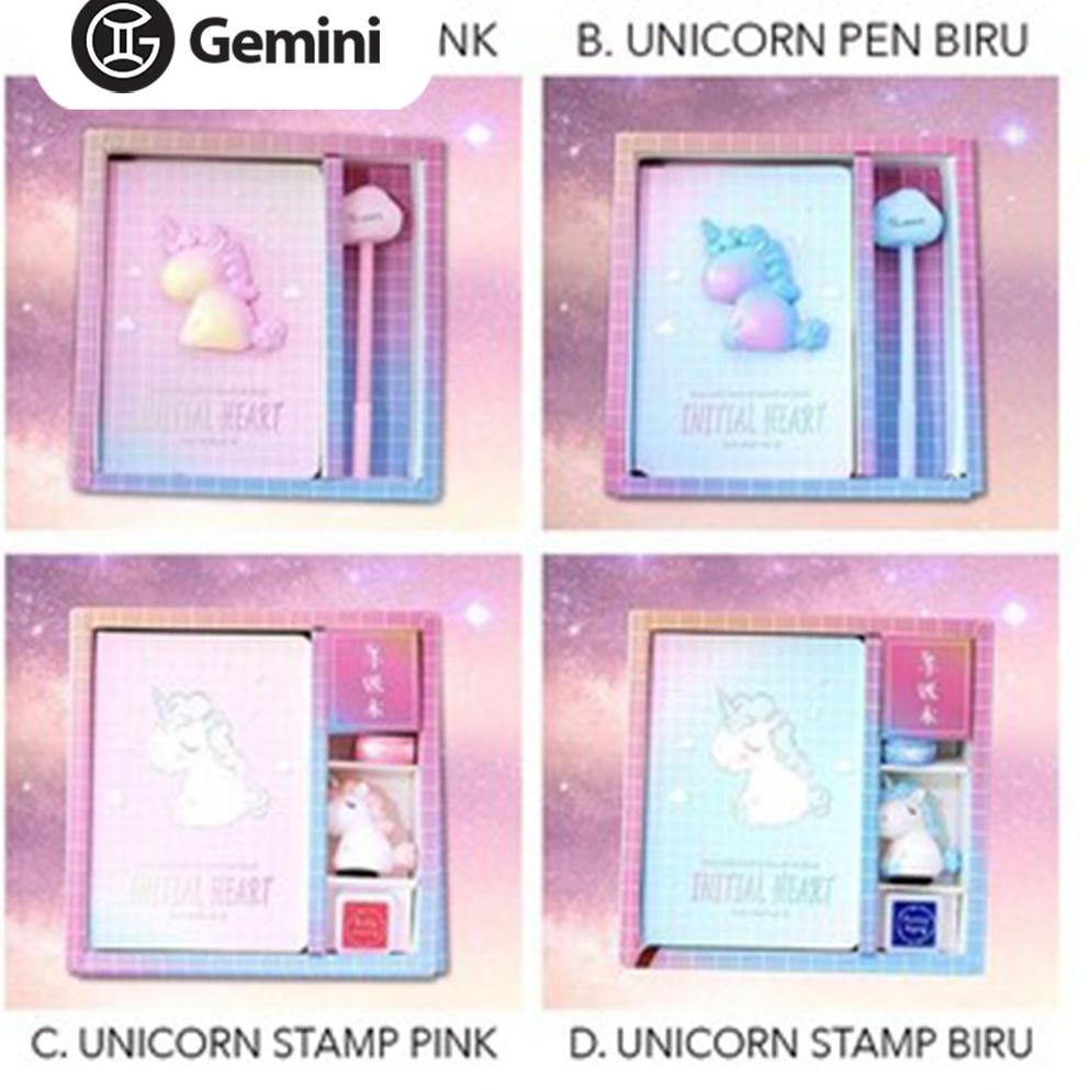 

[Mall] Lab30 Set Note Book Unicorn Buku Diary Pony Pen Stempel Kado Unik Lucu ^^