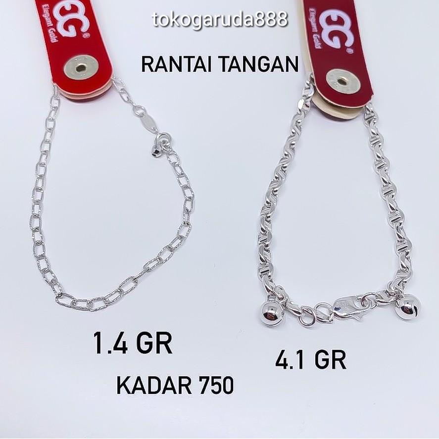 Rantai tangan kaki gelang tali anak dan dewasa emas asli kadar 70% 700 filk segiempat padat cowok cewek 750 75% gold