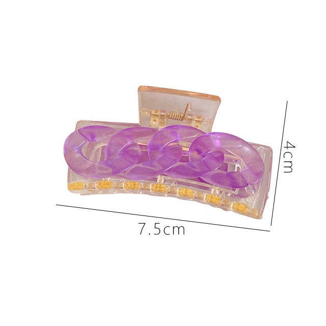 Korean Ins Chain Square Hair Clips for Women Elegant Temperament Claw Clips Girls Hair Accessories