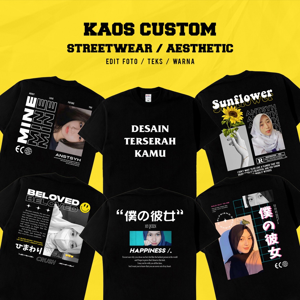 Kaos Custom Streetwear / Aesthetic / BUCIN / MINE Viral / COUPLE / Sablon Satuan