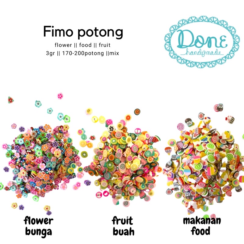 Fimo potong nail art polymer clay sprinkle pernak pernik potongandonehandymade done handymade jual bahan kerajinan tangan