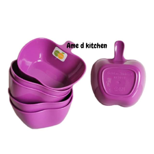 GROSIR Mangkok apel kecil MA 7049 ungu 6 pieces golden sunkist