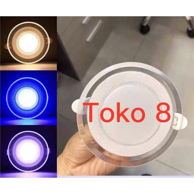 LAMPU DOWNLIGHT LED 3 WARNA 6WATT/ KUNING BIRU UNGU / PUTIH KUNING WARMWHITE /PANEL LED/LAMPU PLAFON