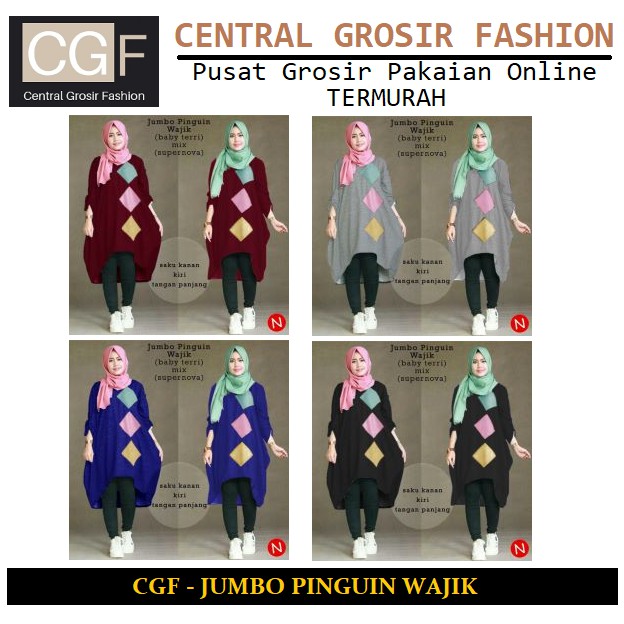 Jumbo Pinguin Wajik - Central Grosir Fashion (CGF) - Ukuran XL-3XL - Matt Baby Terri Mix Katun Supernova