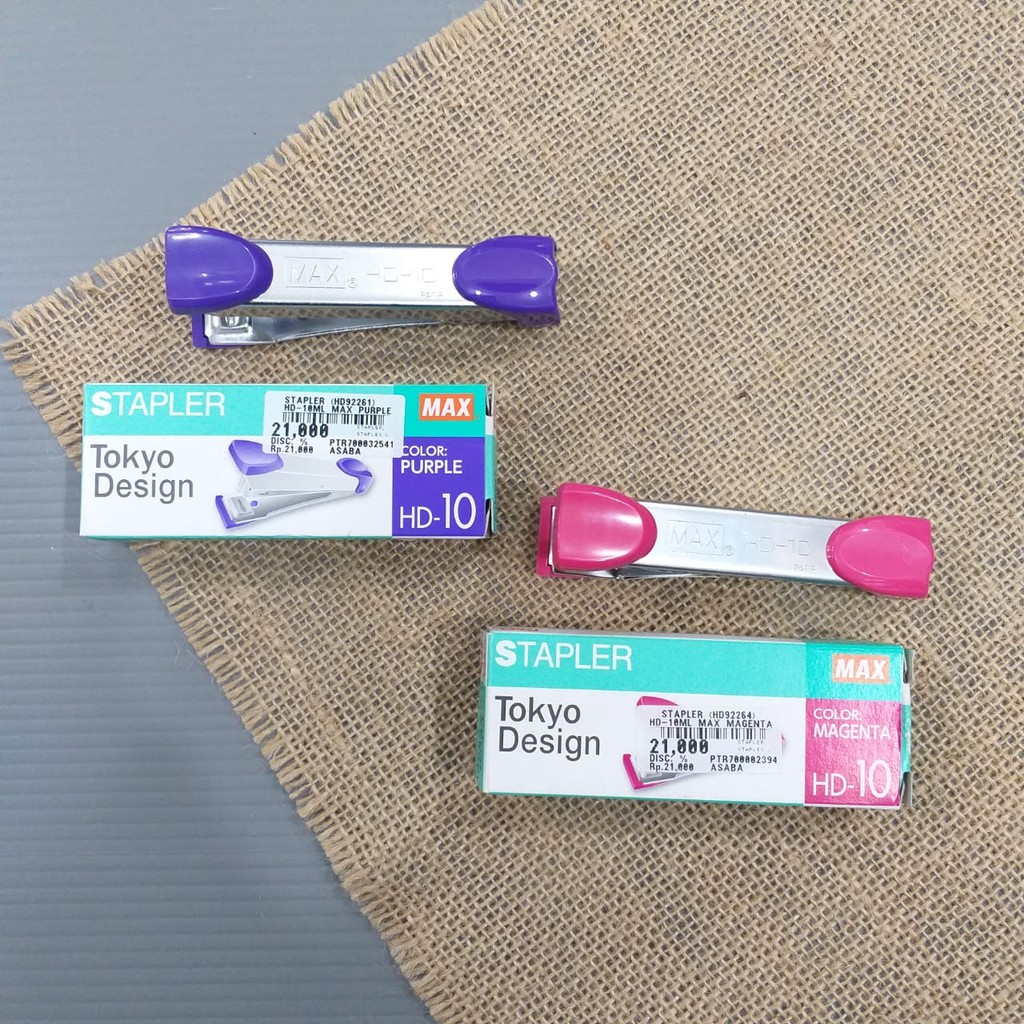 

STAPLER HD-10ML MAX PURPLE/L.GREEN/ORANGE/MAGENTA/R.YELLOW/SKY BLUE free REFILL